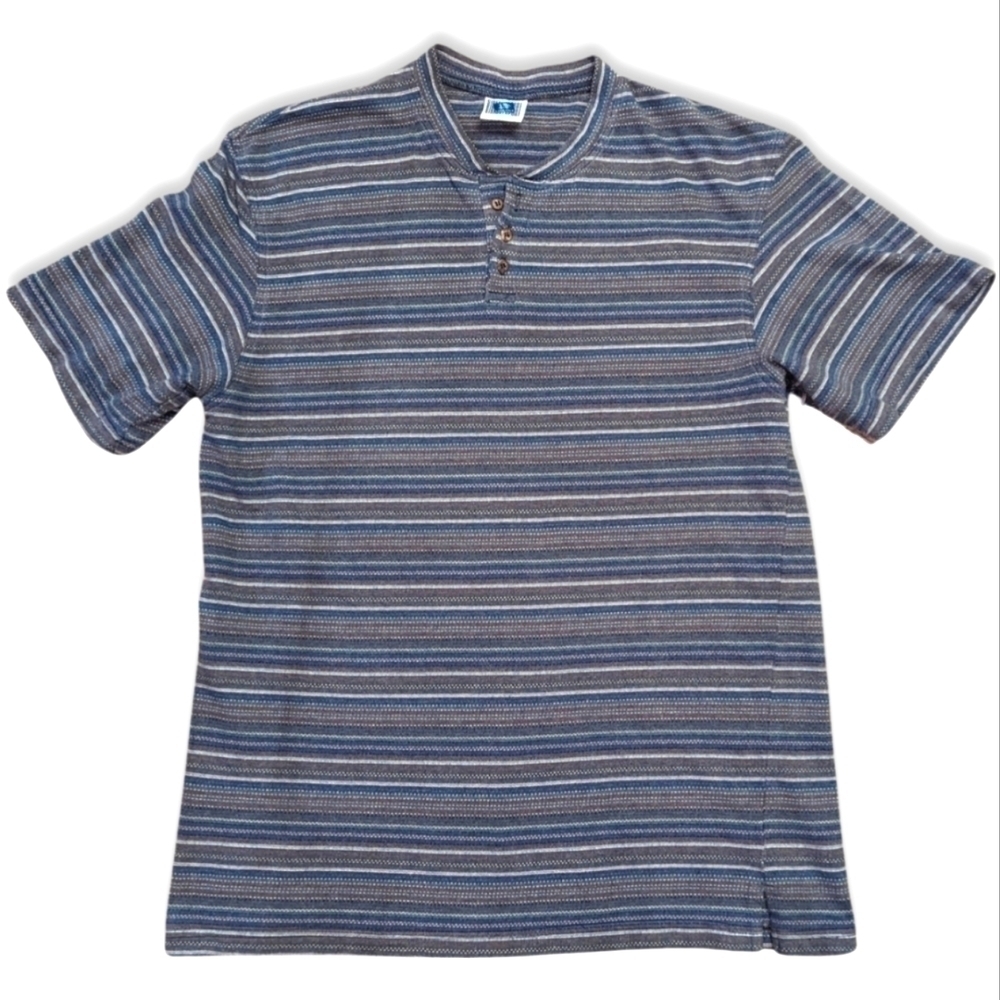 SIDEOUT CASUAL SHORT SLEEVE HENLEY TEE. DURABLE FABRIC! MENS SZ 1XB